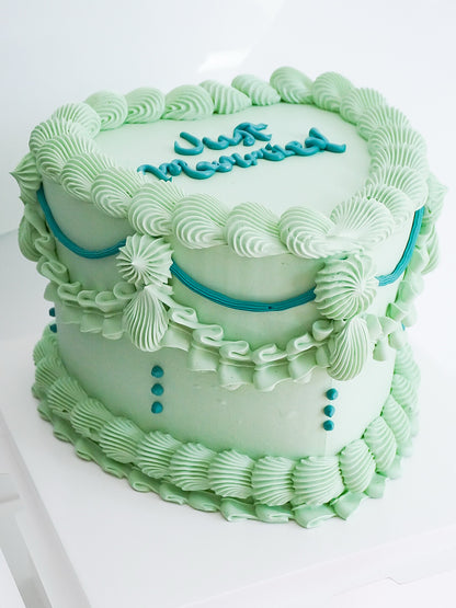 Bi Colour Custom Heart Cakes