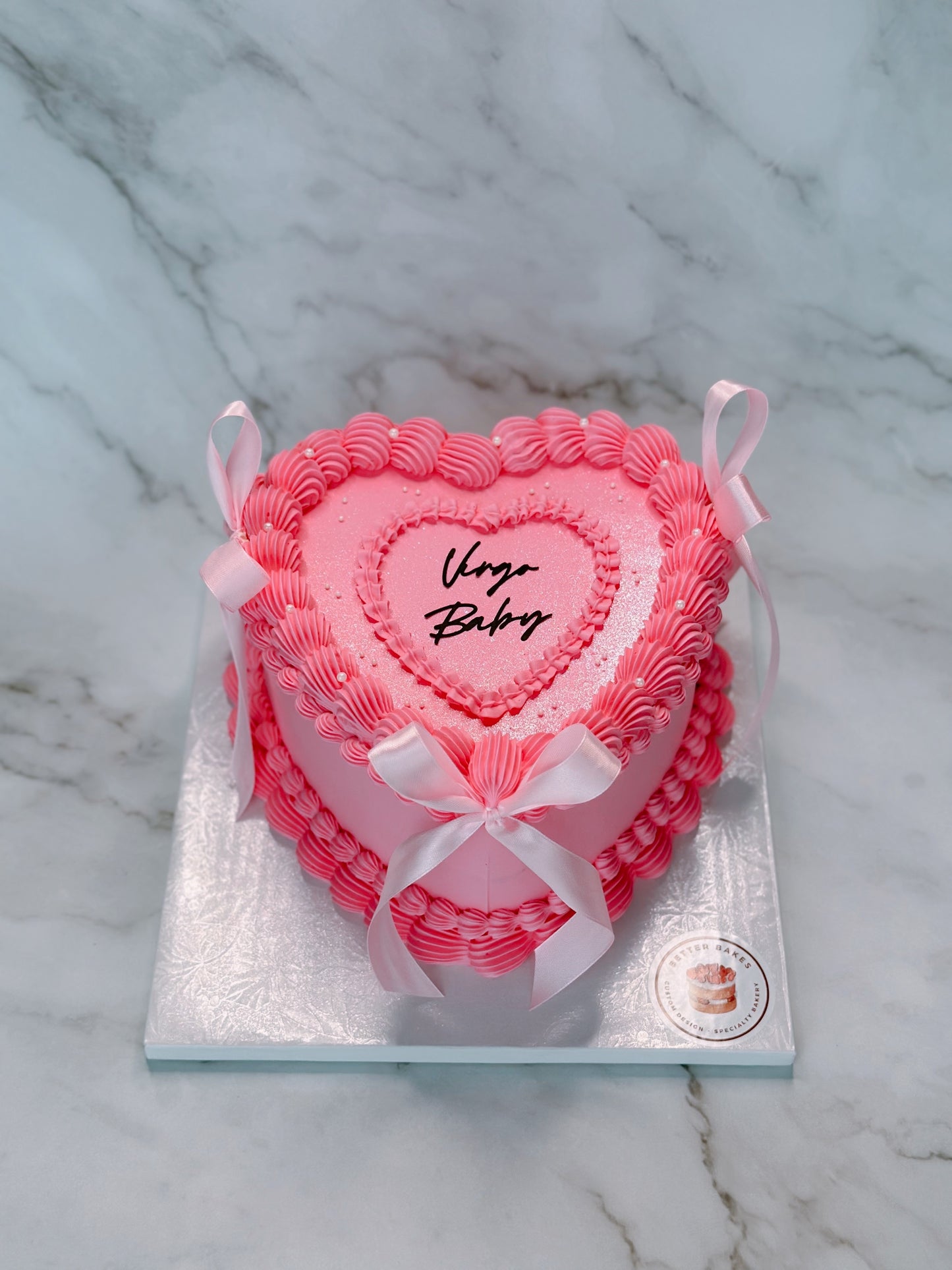 Pink Custom Heart Cakes