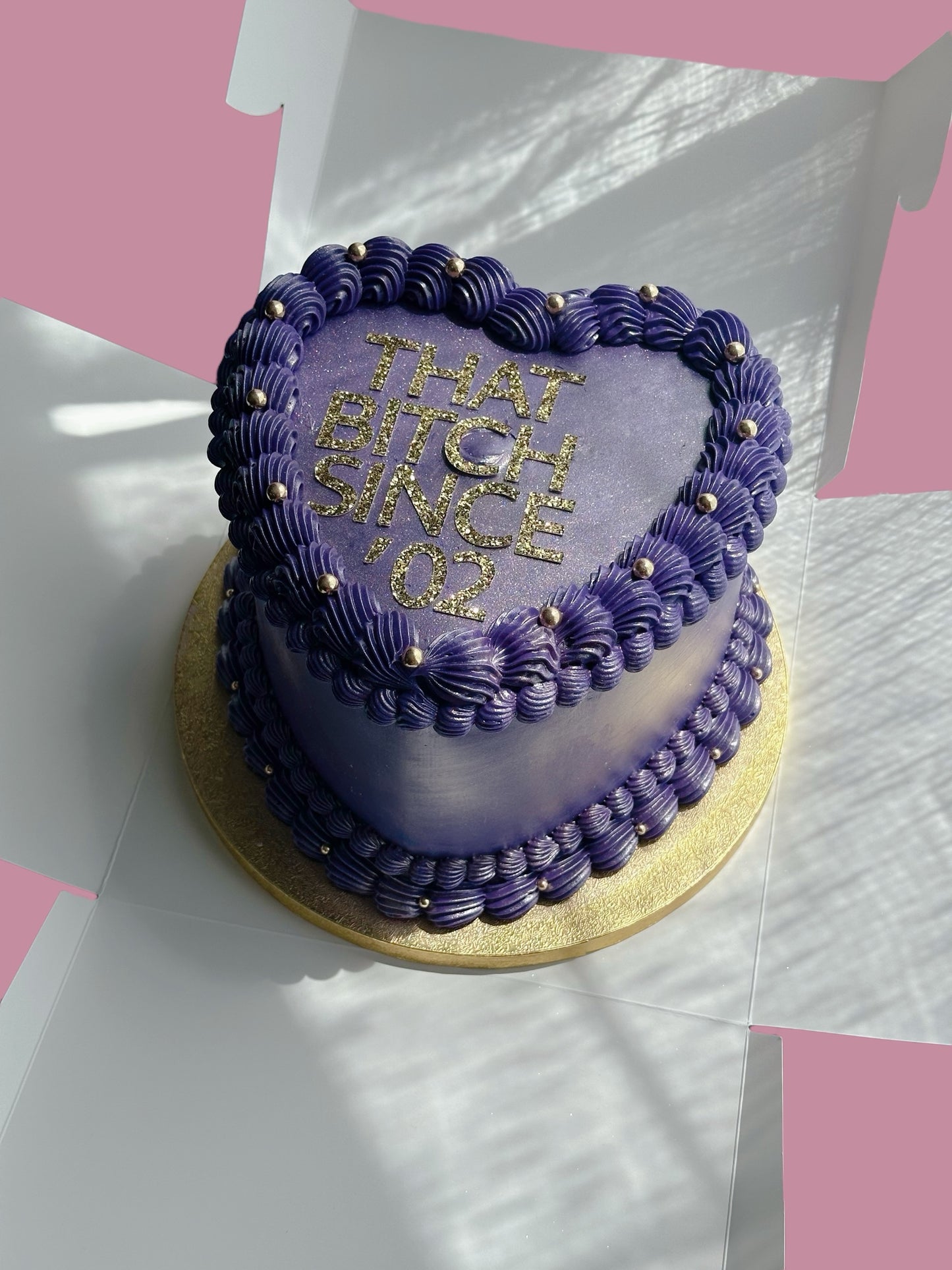 Purple Custom Heart Cakes