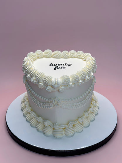 White Custom Heart Cakes