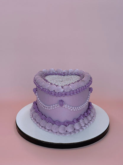 Purple Custom Heart Cakes