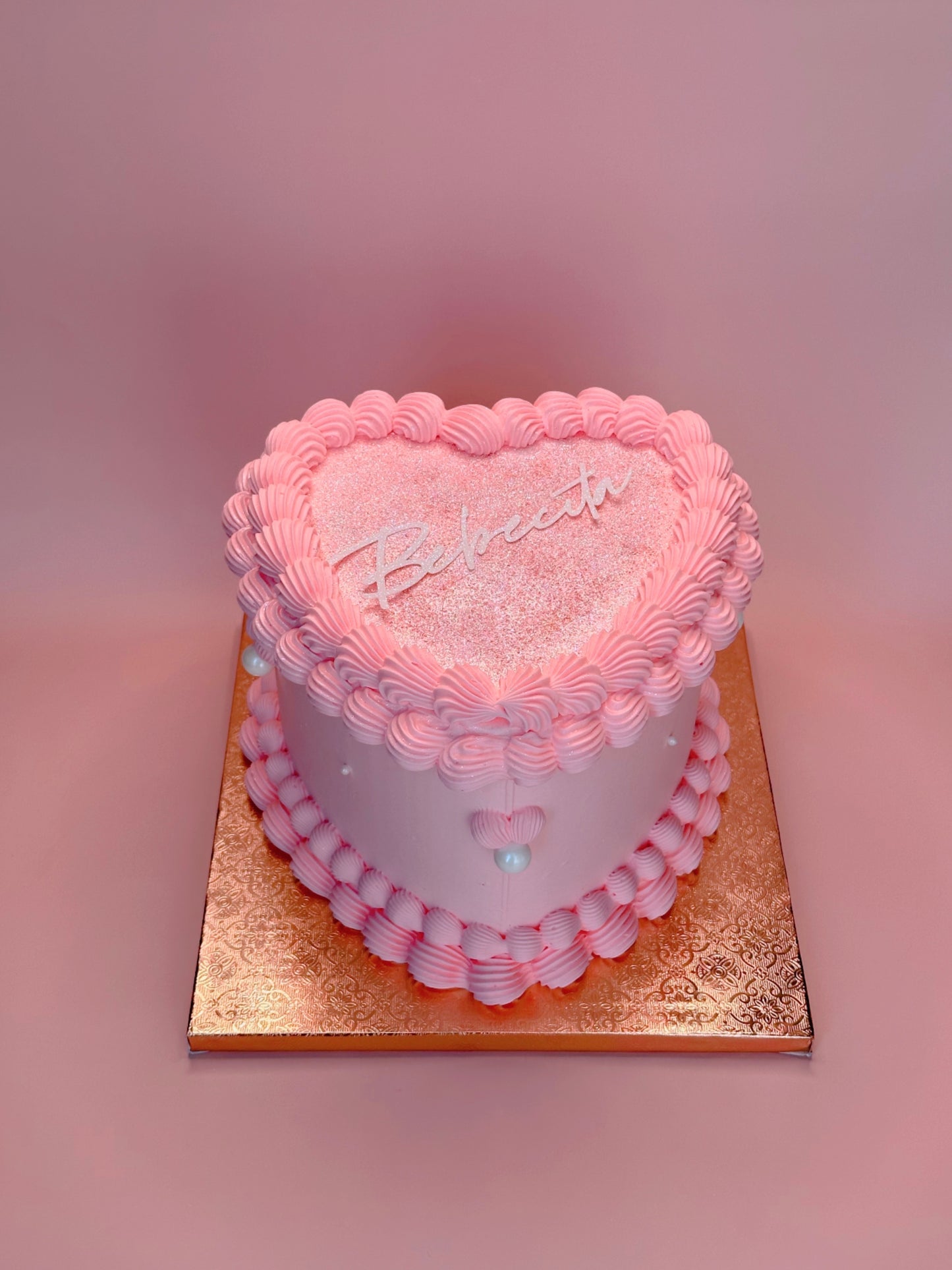 Pink Custom Heart Cakes