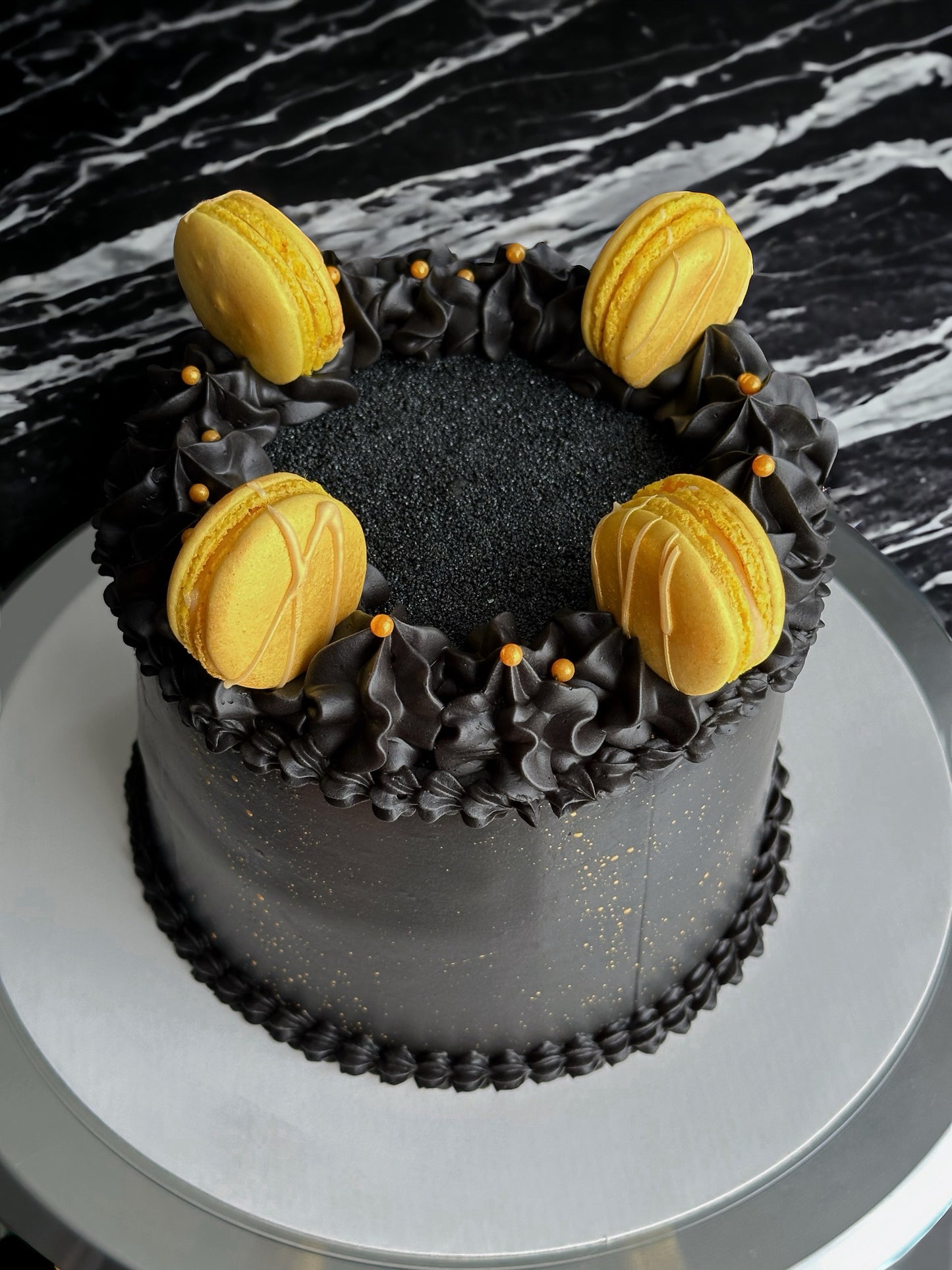 Black Custom Round Cake