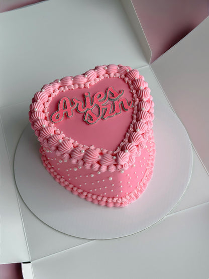 Pink Custom Heart Cakes