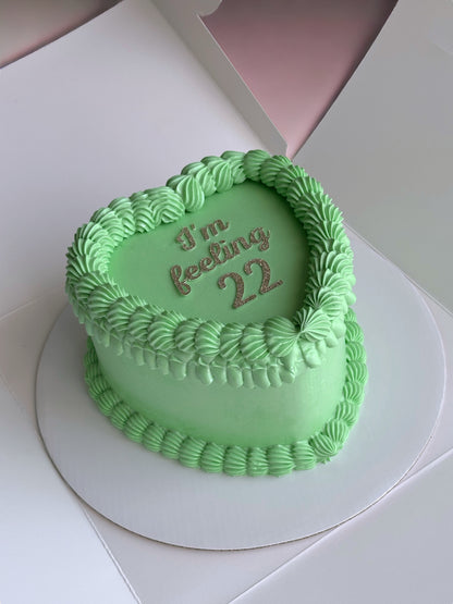 Green Custom Heart Cakes