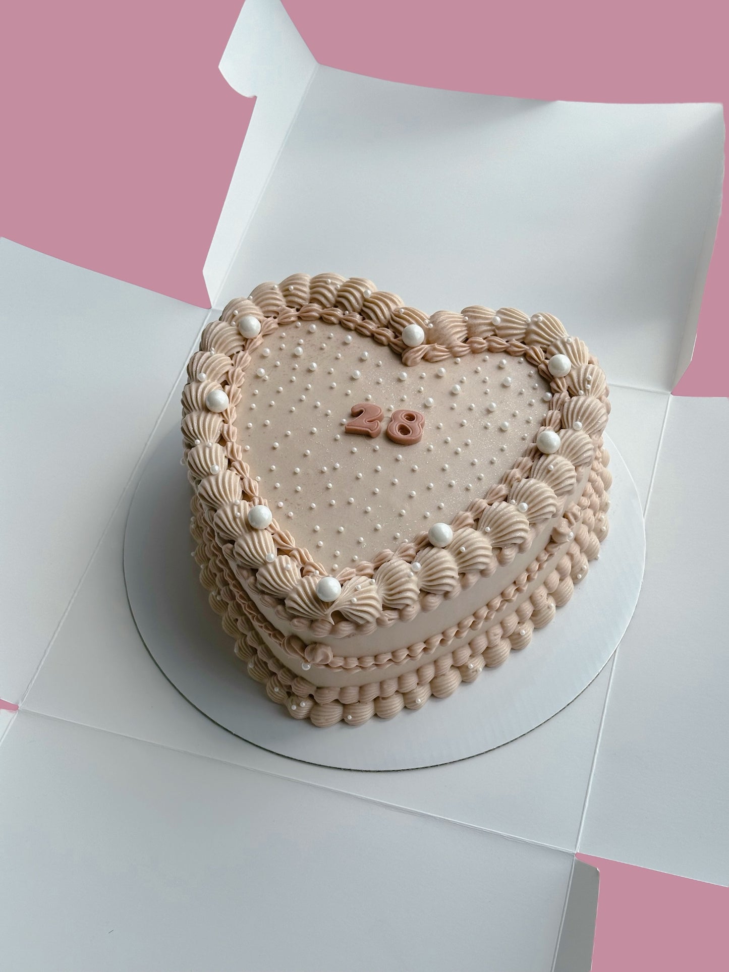 Brown Custom Heart Cakes