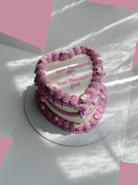 Bi Colour Custom Heart Cakes