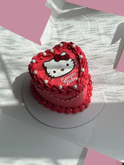 Printed Top Heart Cakes