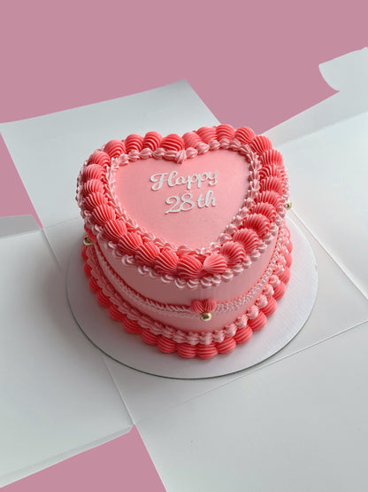 Pink Custom Heart Cakes