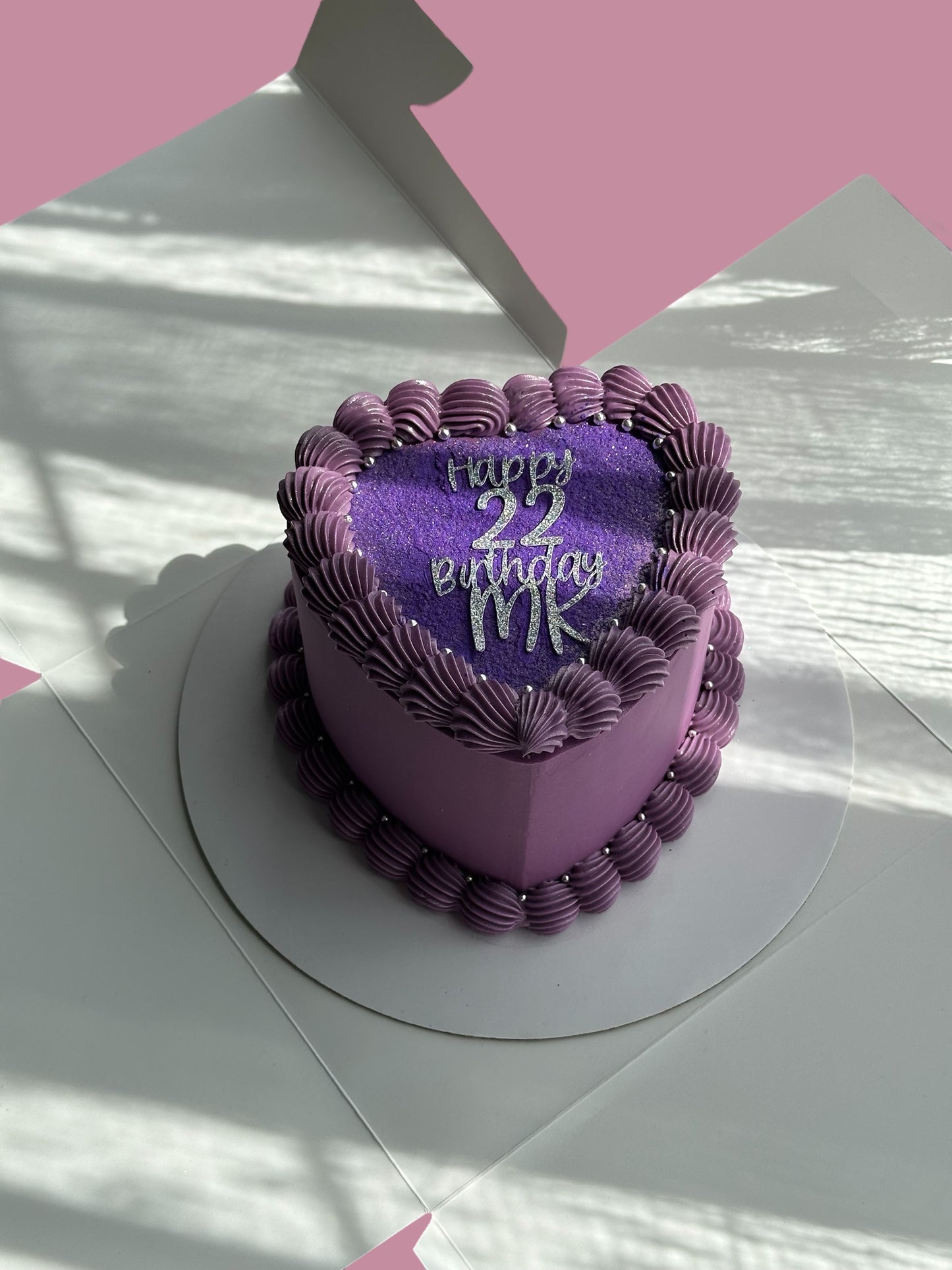 Purple Custom Heart Cakes