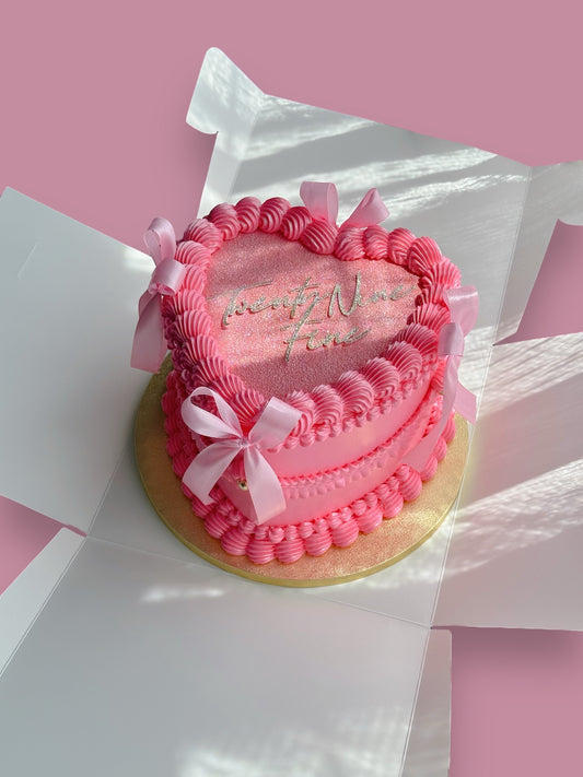 Pink Custom Heart Cakes