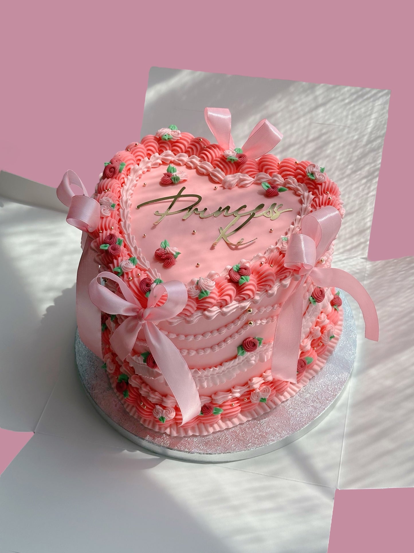 Pink Custom Heart Cakes