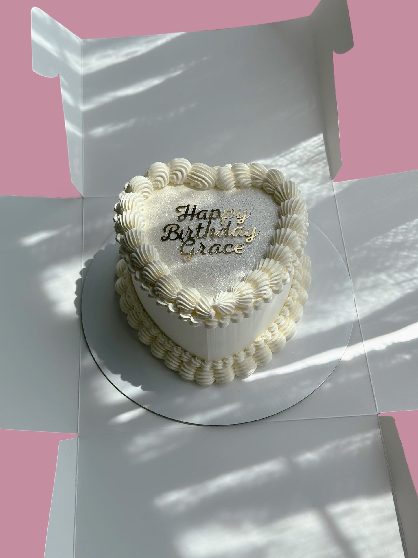 White Custom Heart Cakes