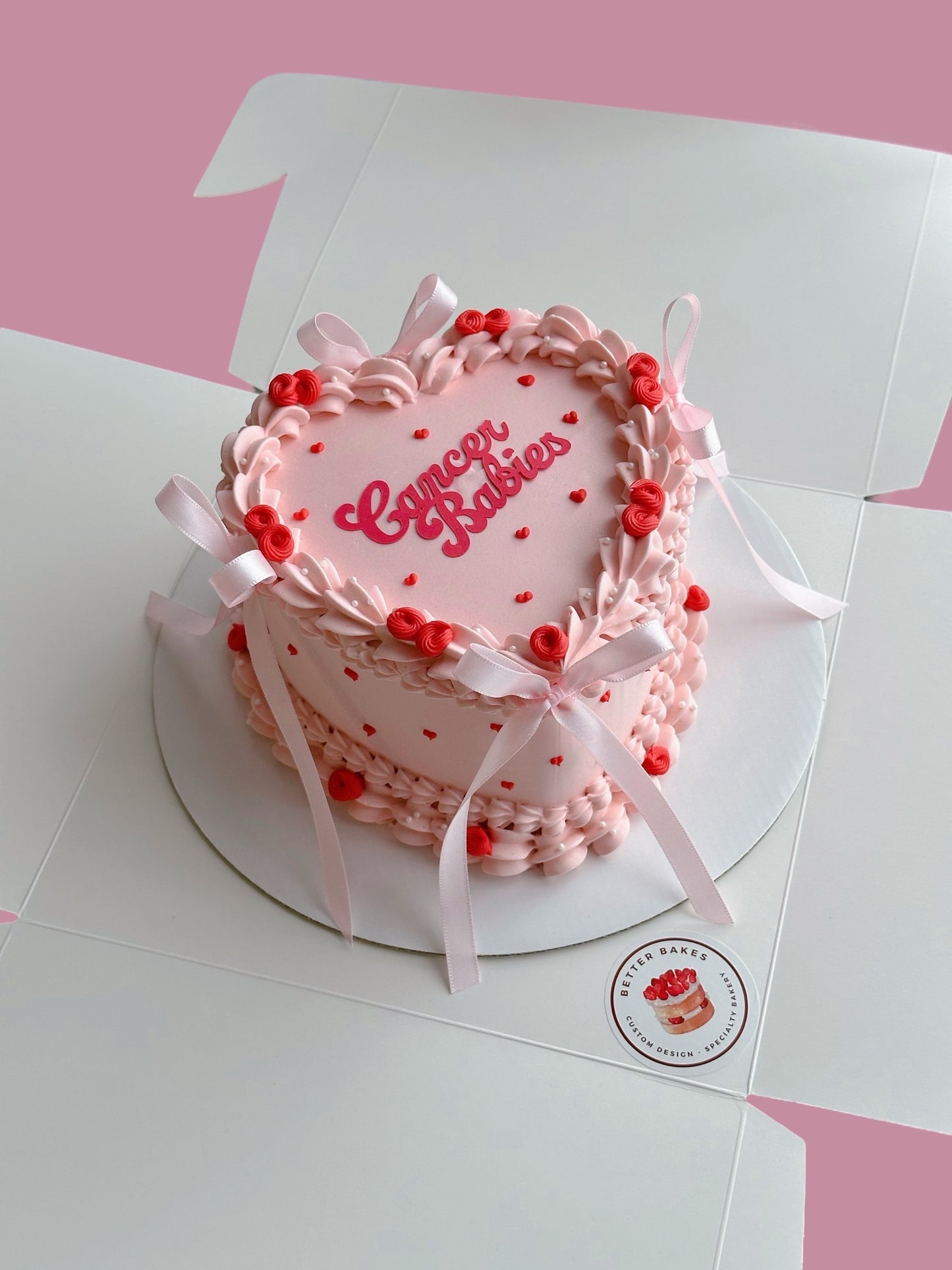 Pink Custom Heart Cakes