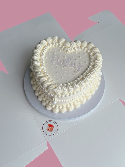 White Custom Heart Cakes