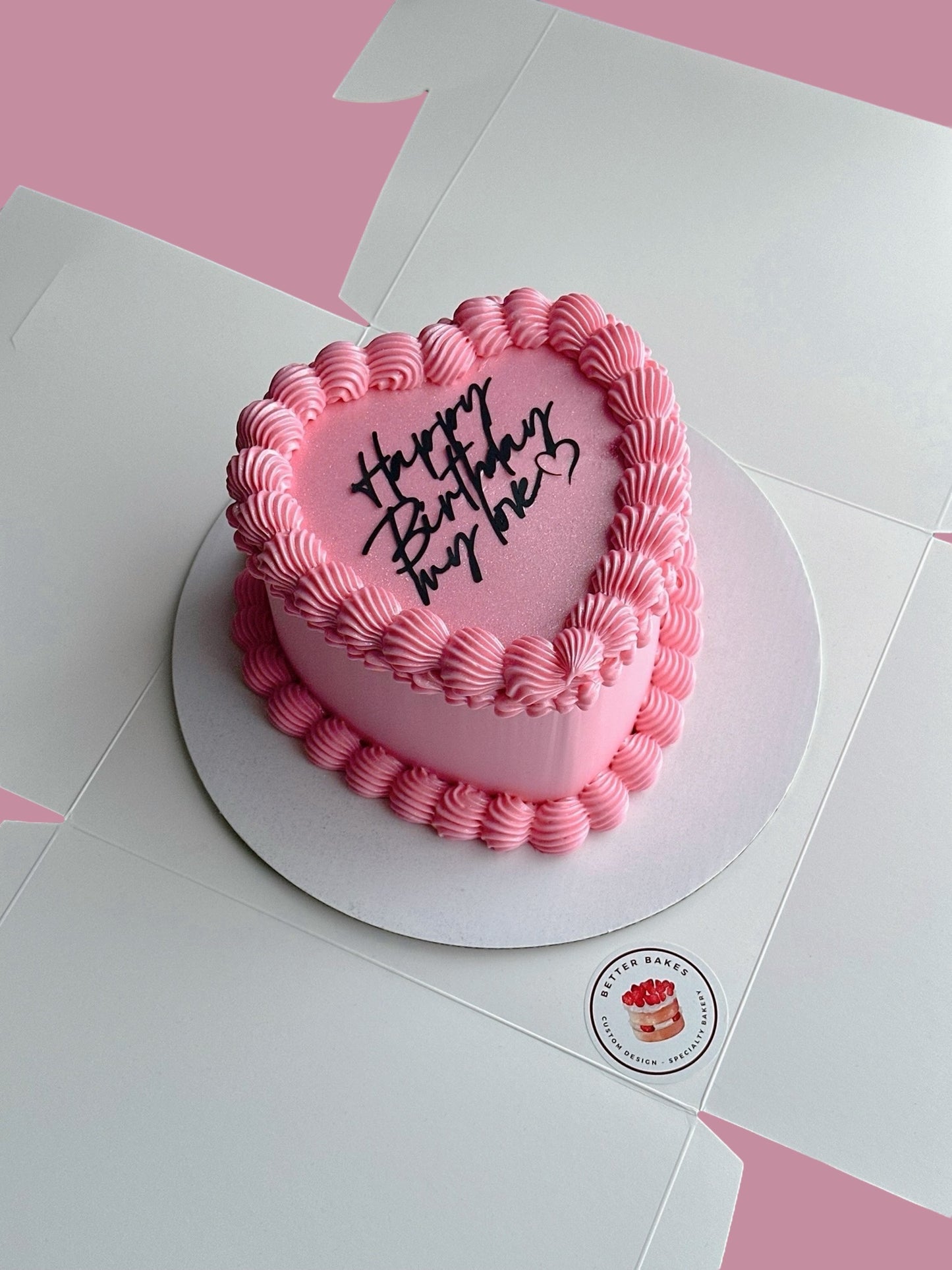 Pink Custom Heart Cakes